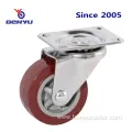 Purplish Red Swivel PU Caster